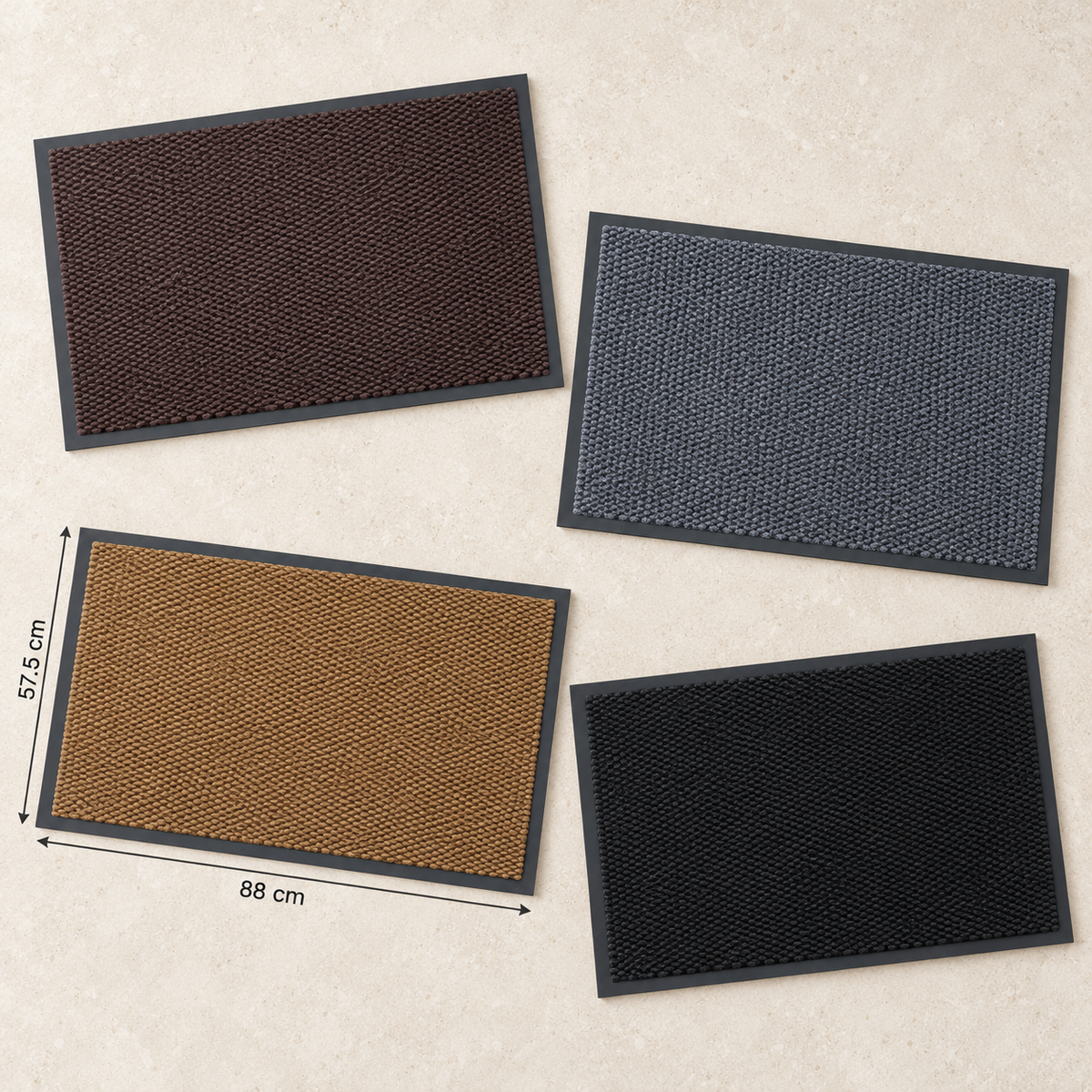 Textured Entrance Door Mat with Non Slip Backing 57.5 x 88 cm