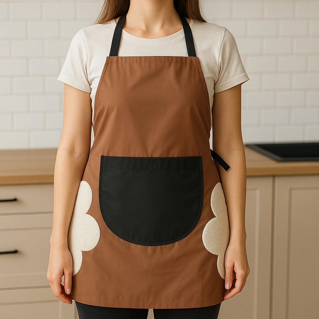 Apron with Flower Accents