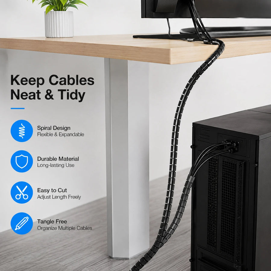 Spiral Cable Organizer Tube Wire Management Sleeve Cable Wrap