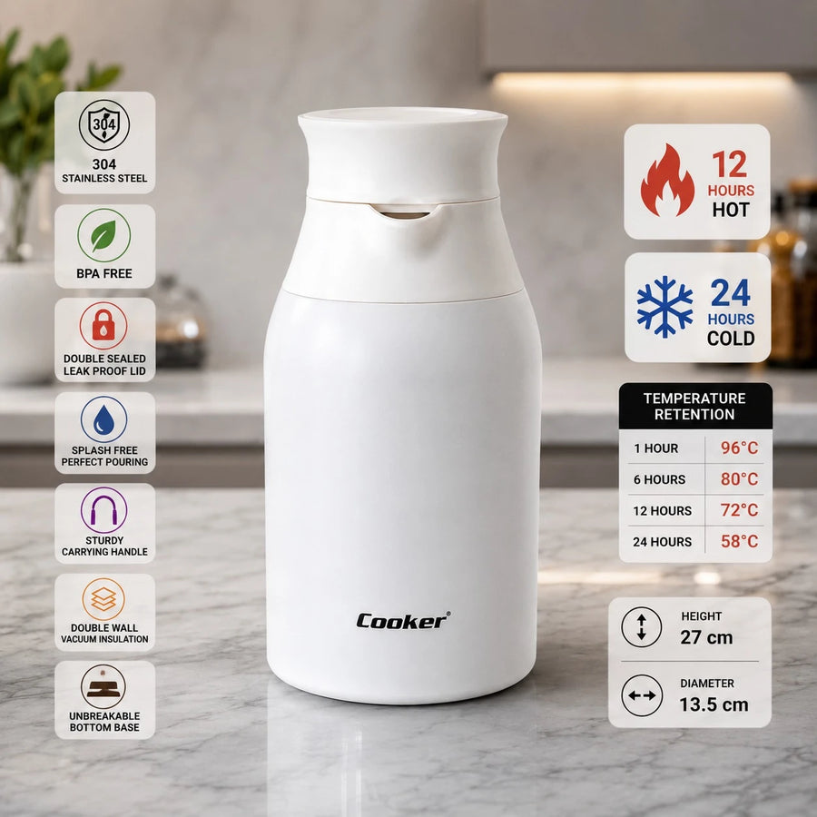 Cooker Thermos 2 Liter Vacuum Thermos Jug Coffee Hot Cold Water Bottle