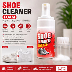 Shoe Cleaning Solution Foam 200ml with Brush Multi Surface Sneaker Cleaner for Sports Casual Mesh and Canvas Shoes
