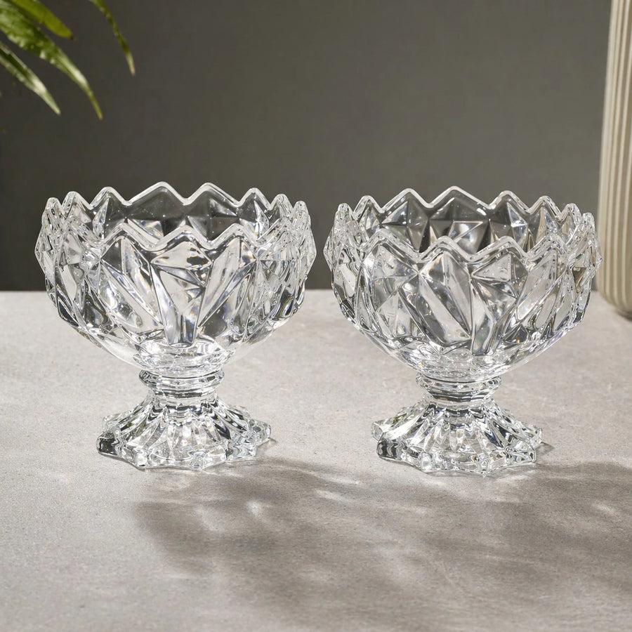 Set Of 2 Cityglass Rocks Glass Ice Cream Cup Crystal Dessert Bowls 25 cl 10 cm