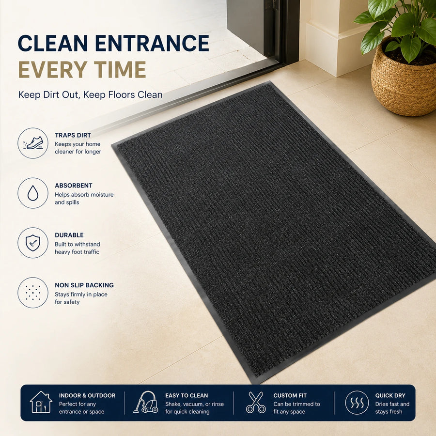 Entrance Floor Mat Heavy Duty Non Slip Door Carpet Indoor Outdoor Dirt Trapper Rug