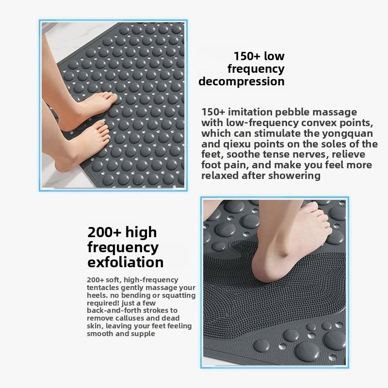 Non Slip Shower & Bathtub Bath Mat with Suction Cups Drain Holes & Massage Textur Bathroom Safety Mat (70 × 34 cm)
