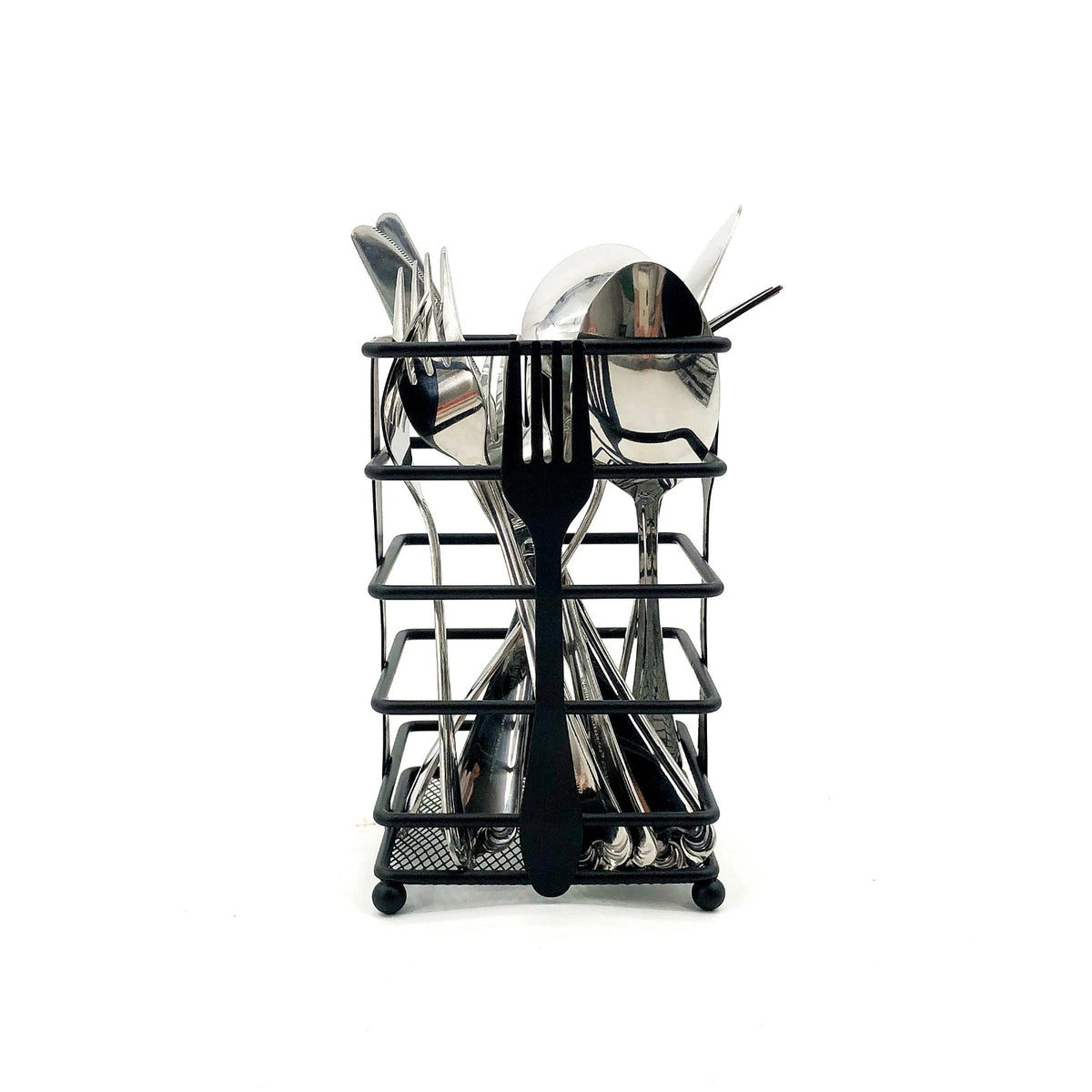 Black Metal Cutlery Holder, 16 × 10 cm - Image 3