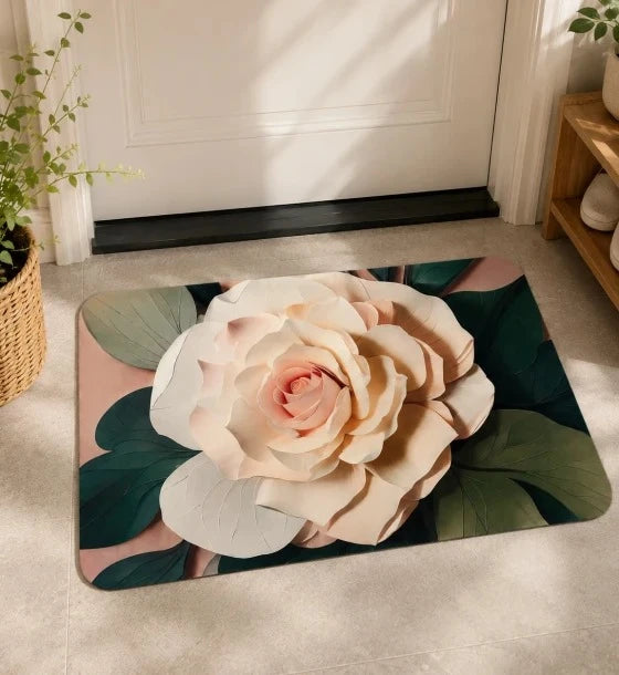Printed Non Slip Absorbent Soft Floor Rug Bathroom Kitchen Bedroom Entryway Mat
