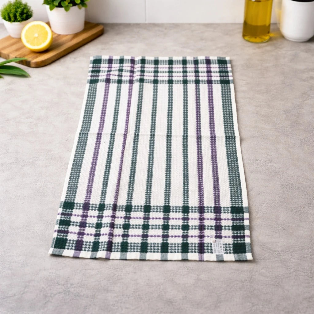 Kitchen Towel Woven Dish Towel Absorbent Striped Checkered Tea Towel 67 x 40 cm