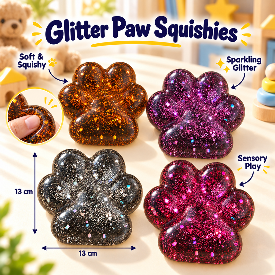 Glitter Paw Squishy Toy