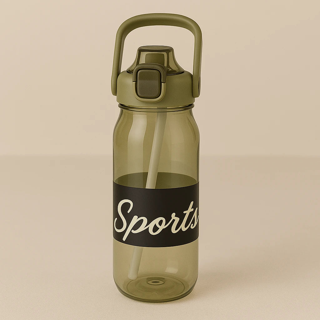 Large Capacity Straw Water Bottle 1600ML Leak-Proof Reusable Sports Bottle for Gym Office Travel & Daily Hydration