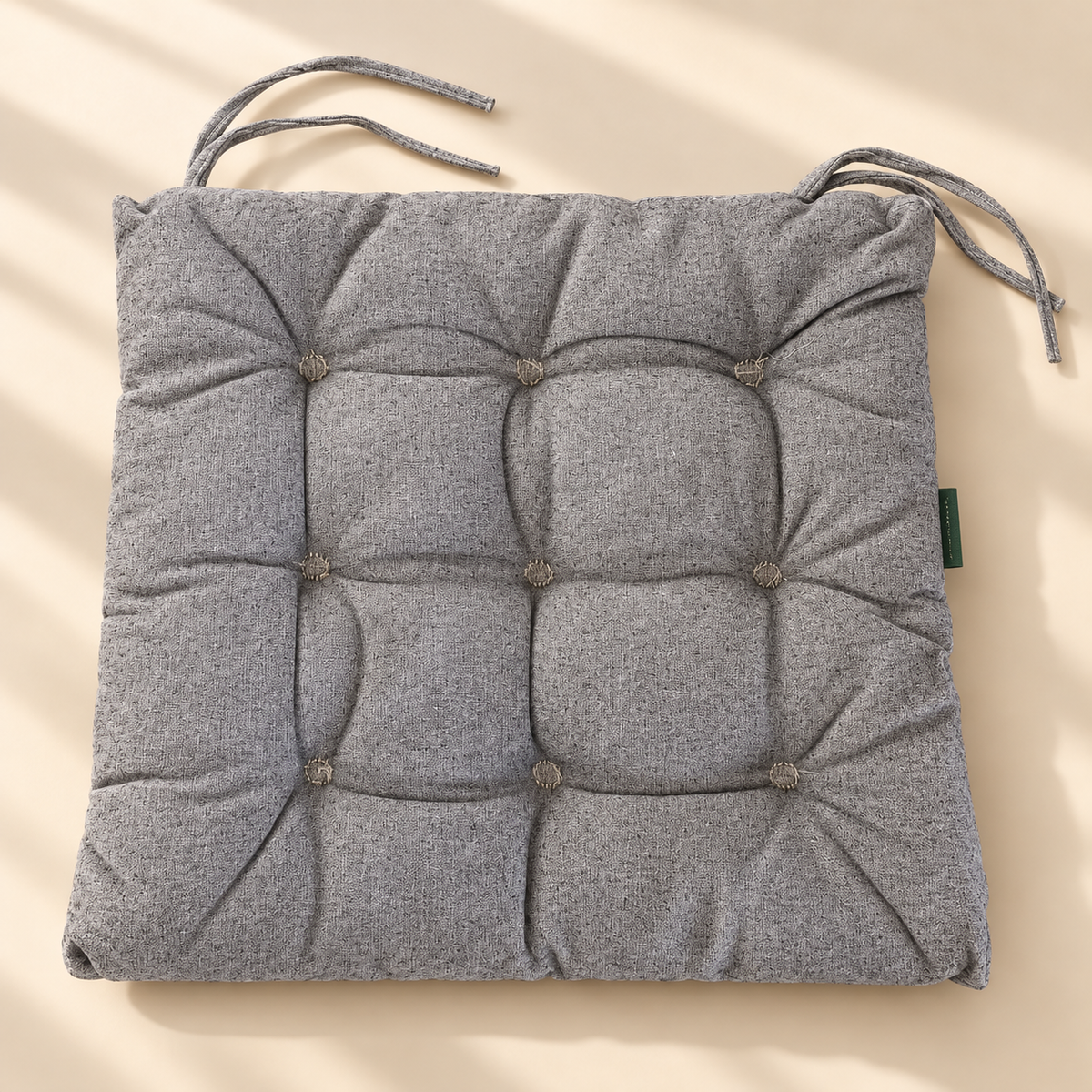 Soft Tufted Chair Seat Cushion with Secure Ties 40 x 40 cm