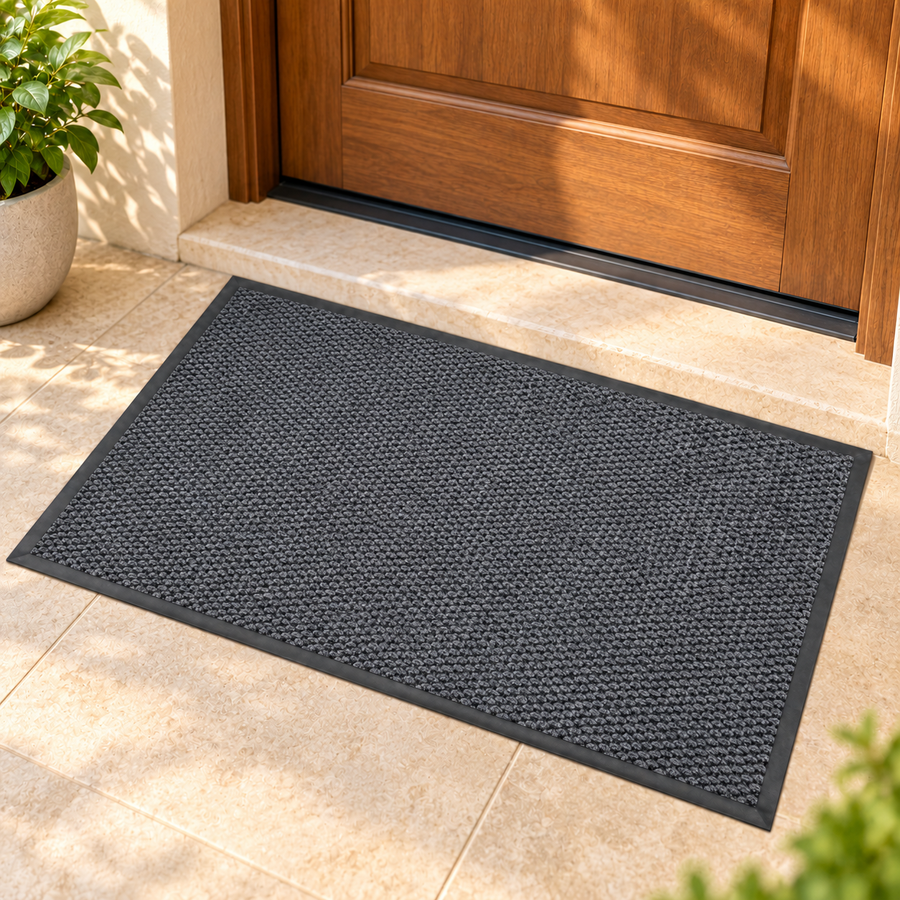 Textured Entrance Door Mat with Non Slip Backing 57.5 x 88 cm