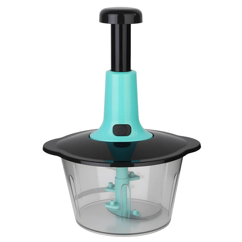 Manual Food Chopper Hand Press Vegetable Garlic Onion Cutter 2.0 Liter Kitchen Prep Tool - Image 7