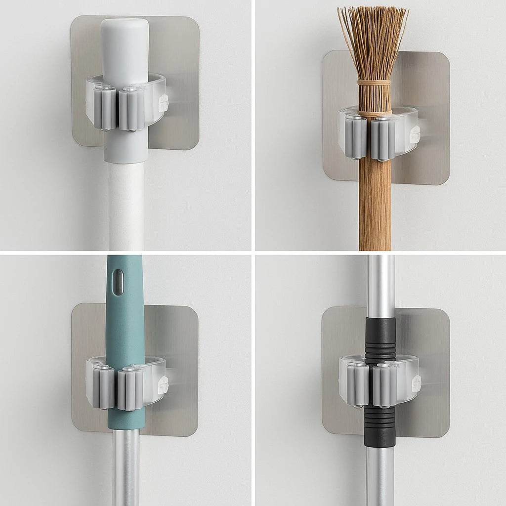 Wall-Mounted Mop & Broom Holder - Image 1