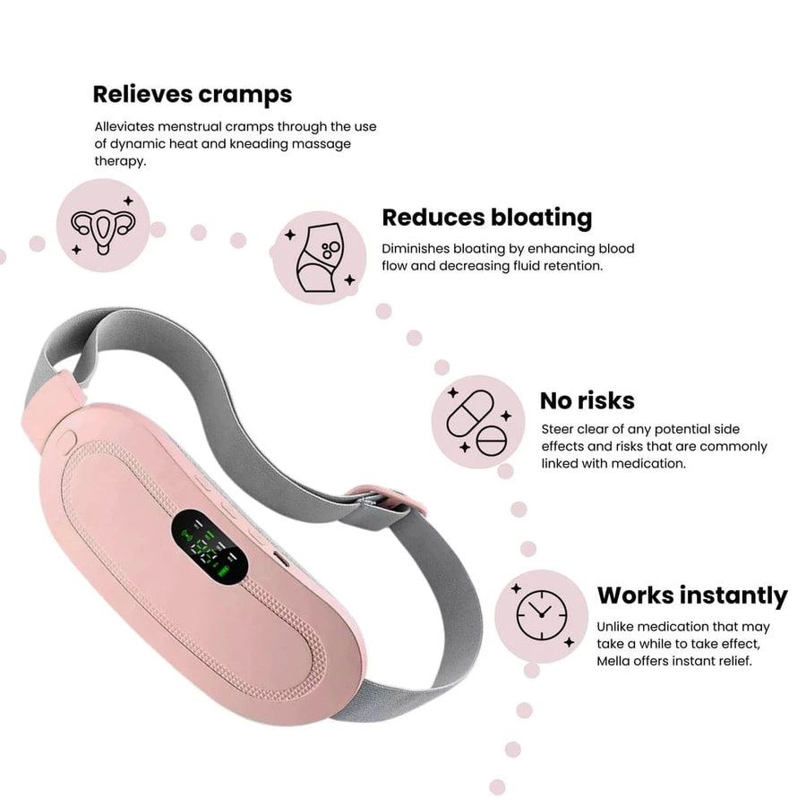 Period Cramp Relief Heating Massager with 3 Heat Levels 4 Vibration Modes and LED Display