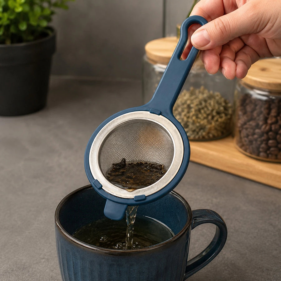 Fine Mesh Tea Strainer Tea Filter Stainless Steel Mesh Plastic Handle Tea Infuser Kitchen Strainer