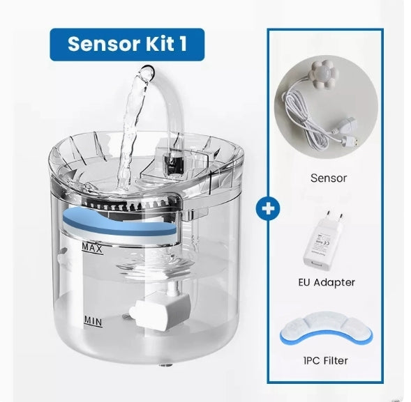1.8 L Transparent Pet Water Fountain with Motion Sensor and Filter