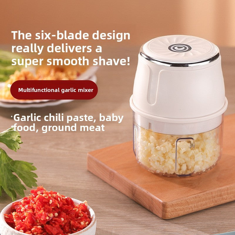 Cordless Rechargeable Mini Food Chopper with 6 Stainless Steel Blades