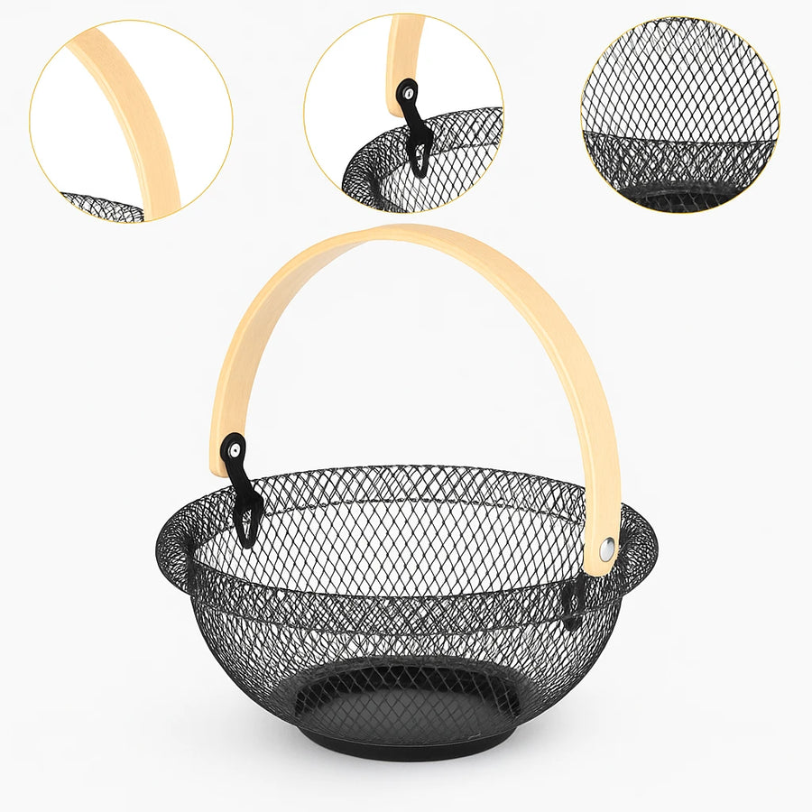 Round Mesh Wire Fruit Basket