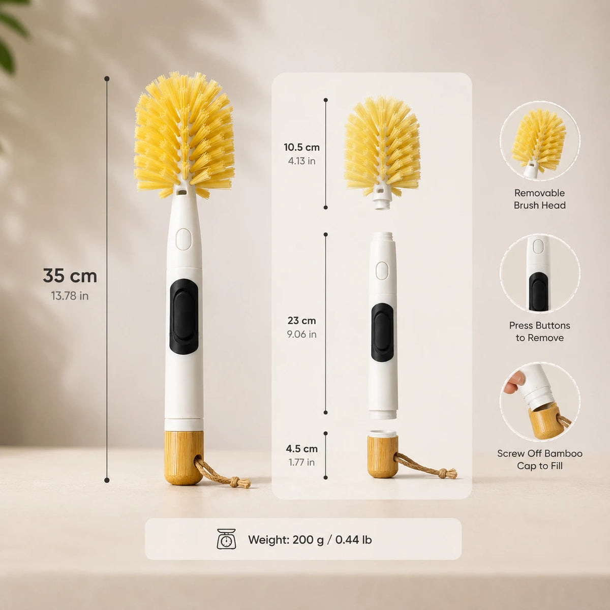 Dish Washing Brush Soap Dispensing Cleaning Brush Kitchen Scrubber Brush
