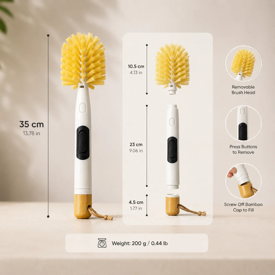 Dish Washing Brush Soap Dispensing Cleaning Brush Kitchen Scrubber Brush