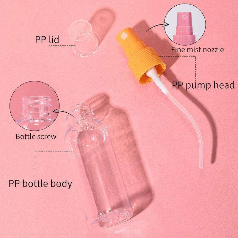 Travel Toiletry Bottles & Containers Set with Clear Carry Orange Pouch