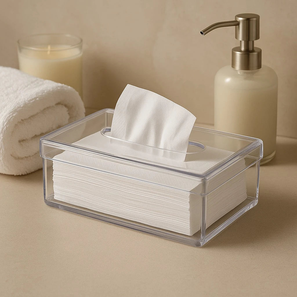 Clear Acrylic Tissue Box with Lid