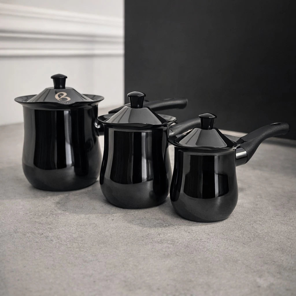 Stainless Steel Turkish Coffee Pot Set 3 Pieces Cezve Ibrik Arabic Coffee Maker Kitchen Cookware Set - Image 3