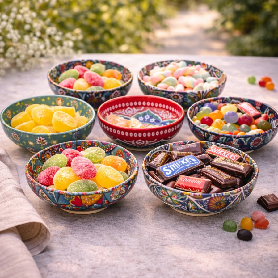 Small Round Metal Bowl Mandala Decorative Pattern Sauce Bowl Dessert Bowl Snack Bowl 7.5 cm Diameter