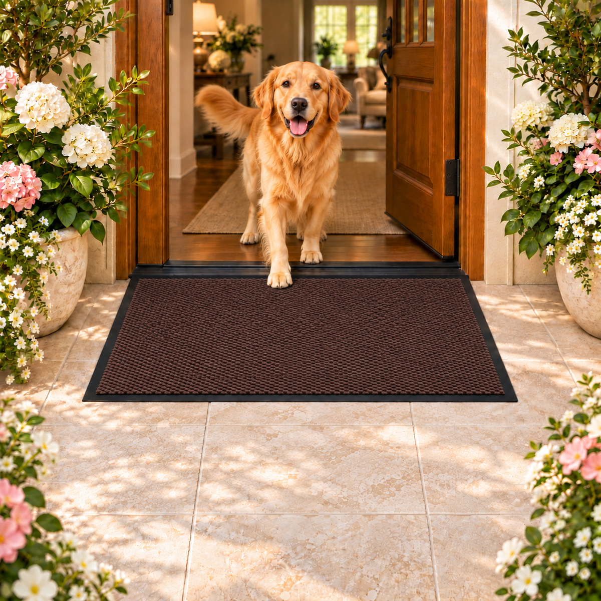 Dust Trapping Floor Mat with Rubber Border