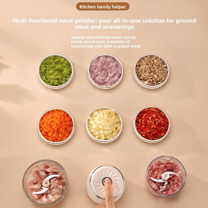 Cordless Rechargeable Mini Food Chopper with 6 Stainless Steel Blades
