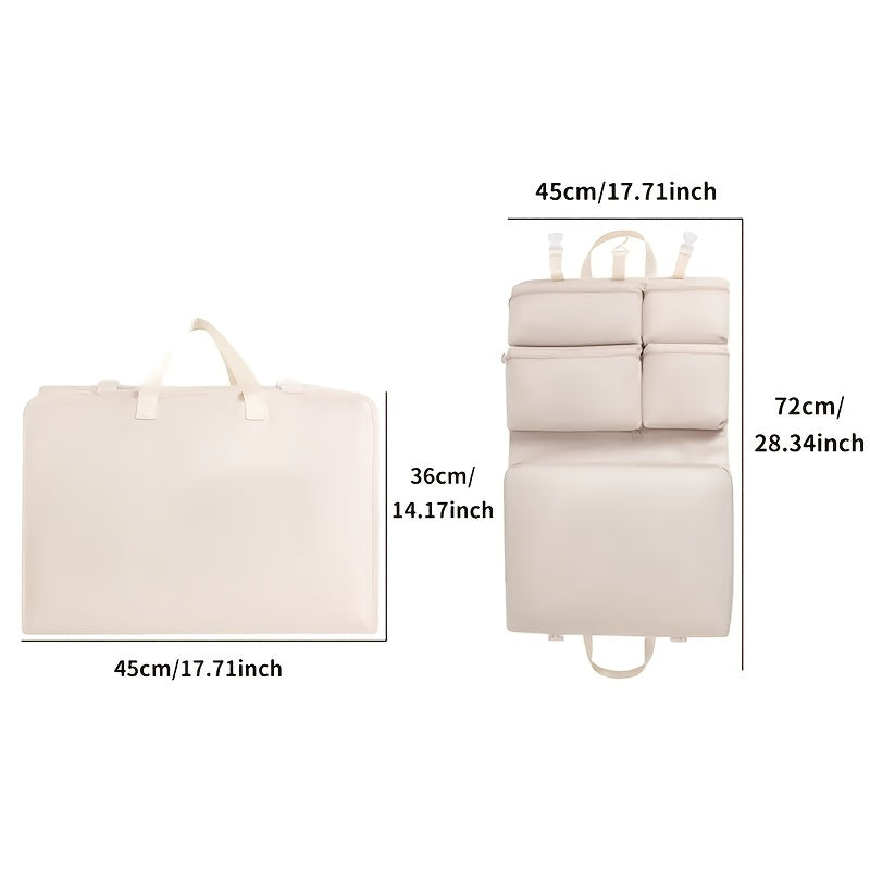 Foldable Hanging Travel Organizer with Multiple Compartments and Handles