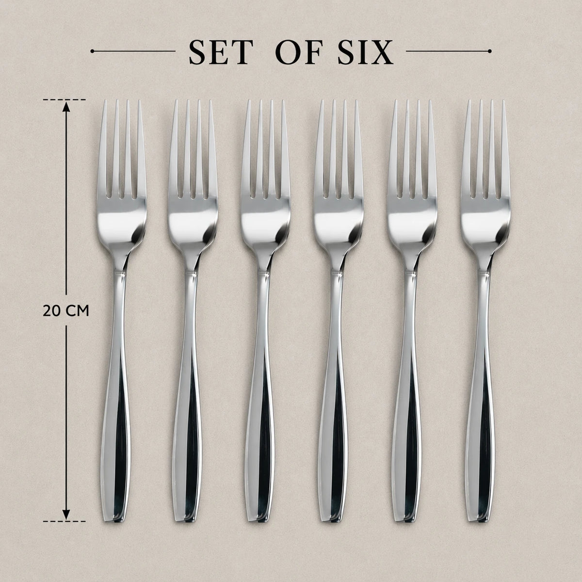 Dinner Fork Set of 6 Stainless Steel Table Forks Dining Cutlery Silverware Kitchen