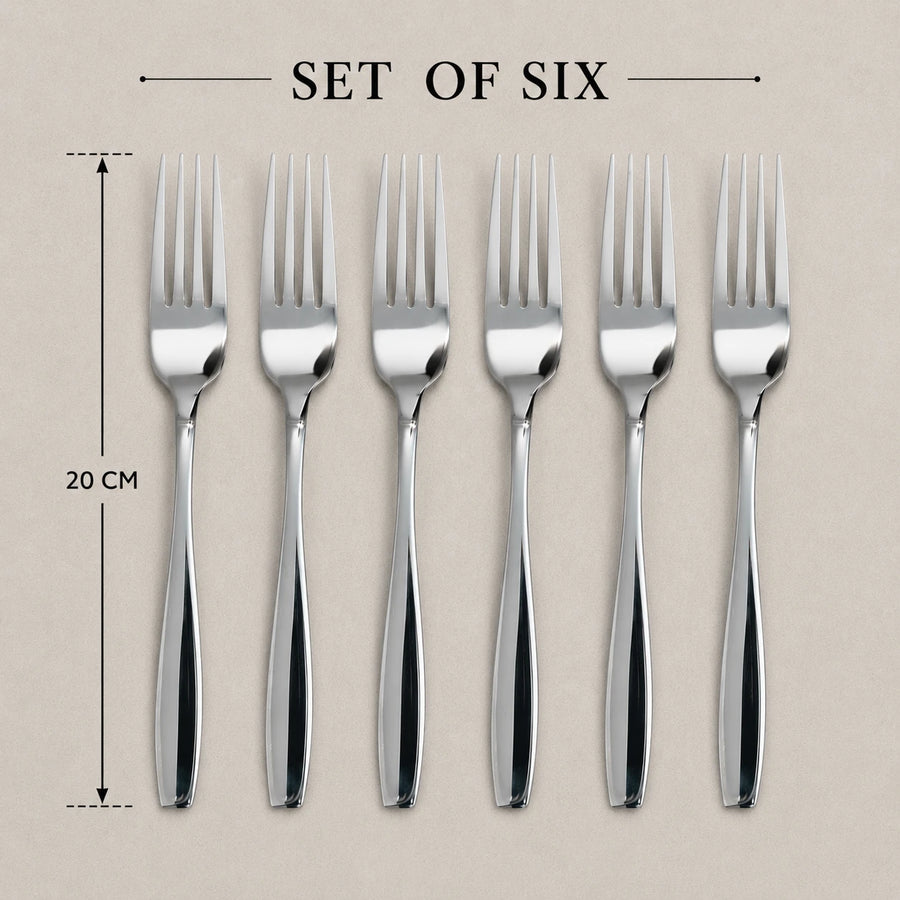 Dinner Fork Set of 6 Stainless Steel Table Forks Dining Cutlery Silverware Kitchen