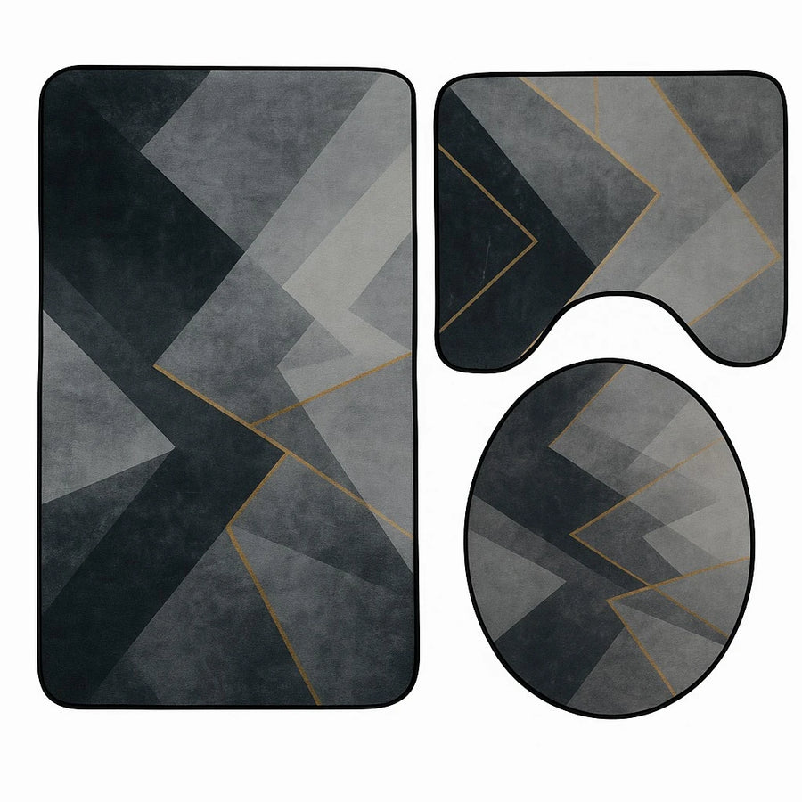 3 Piece Modern Bath Mat Set