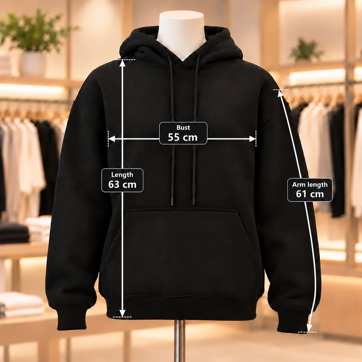 Classic Everyday Black Hoodie