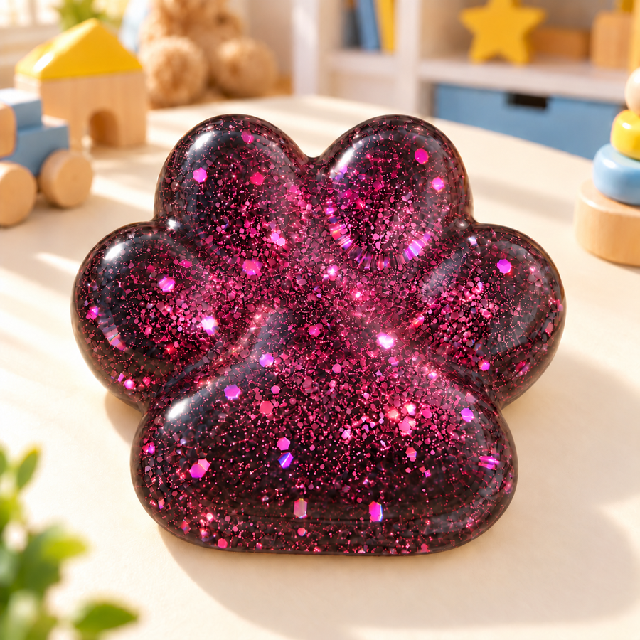 Glitter Paw Squishy Toy