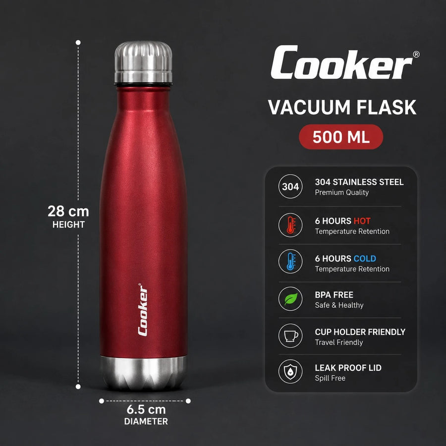 Cooker Thermos Vacuum Flask Stainless Steel Water Bottle Thermal Insulated Travel Bottle 500ml