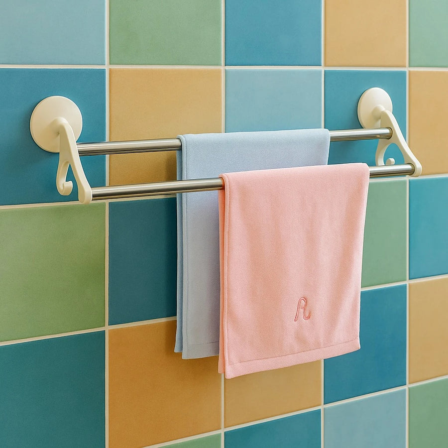 Double Towel Bar with Suction Cup Mount
