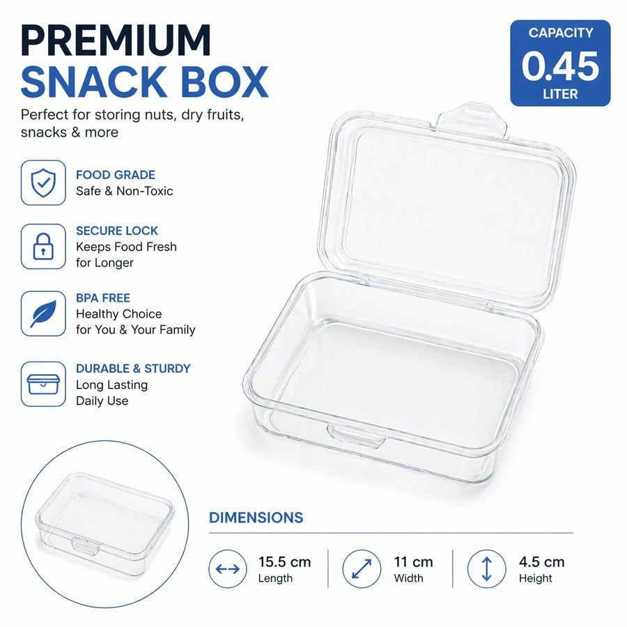 Migros Topline Clic Clac Food Storage Box 0.45L Swiss Made BPA Free Click Lock Freezer Safe Kitchen Storage 16 x 11 x 4 cm
