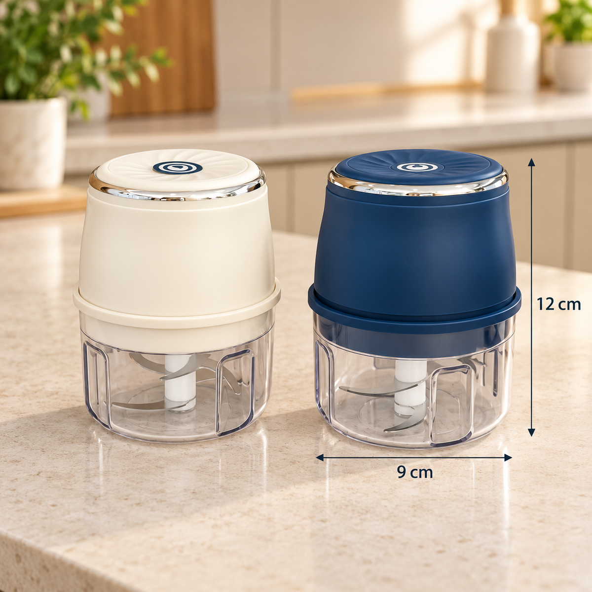 Cordless Rechargeable Mini Food Chopper with 6 Stainless Steel Blades