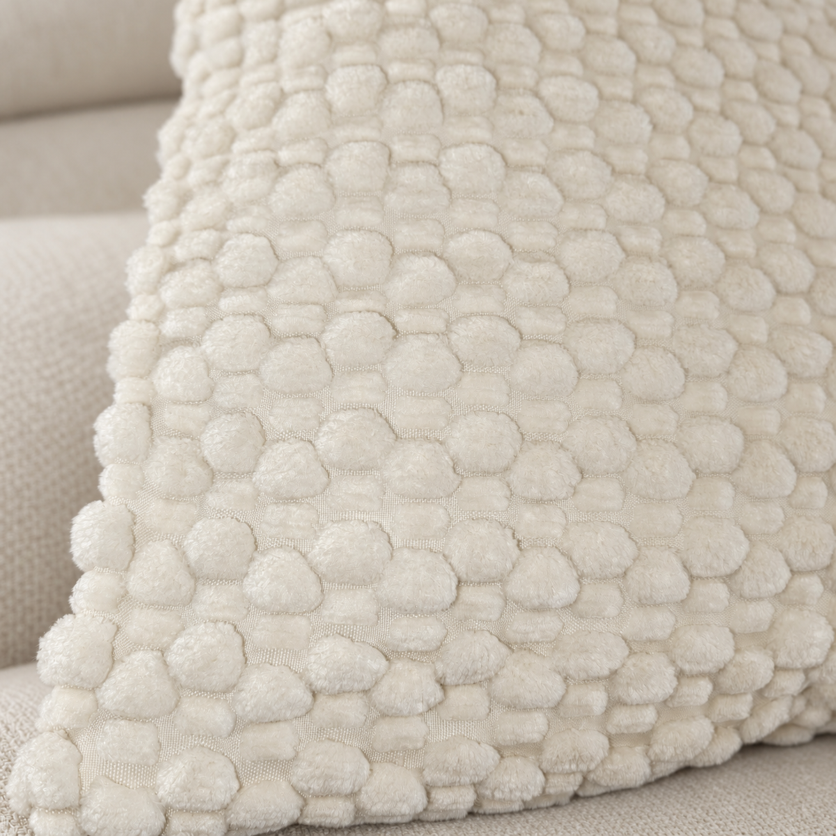 Soft Square Cushion with a Raised Pebble Textured Surface