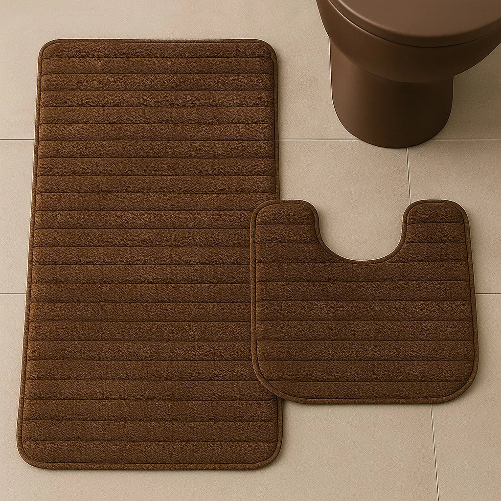 Set of 2 Ribbed Bath Mats