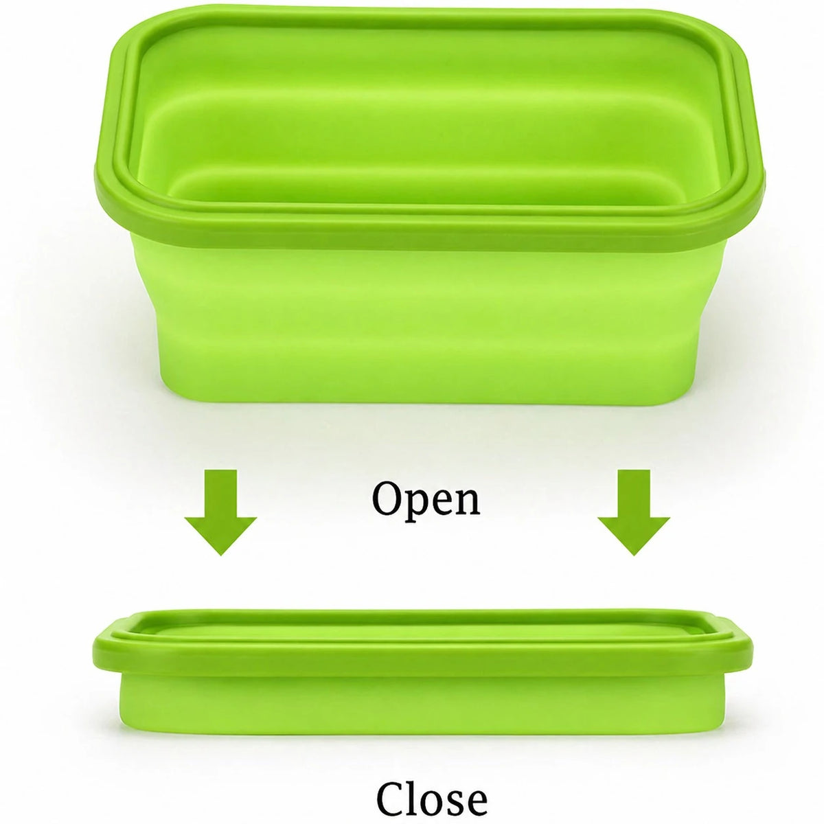 Collapsible Silicone Food Storage Containers Set 4 Pieces BPA Free Microwave Safe Foldable Lunch Boxes