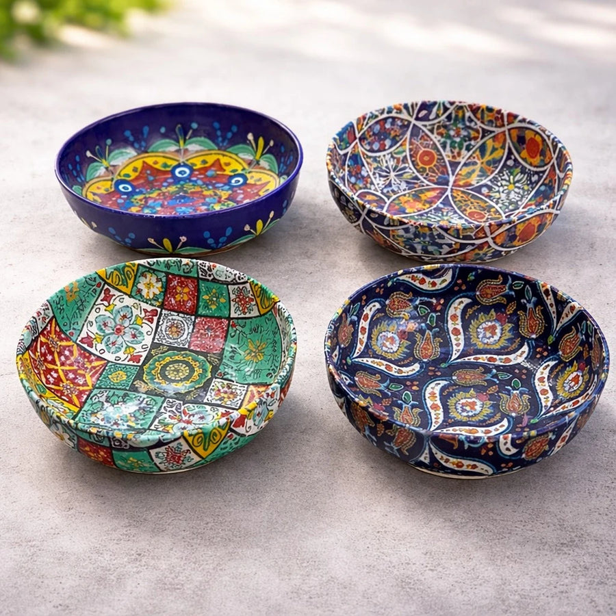 Round Metal Bowl Mandala Decorative Pattern Snack Bowl Candy Bowl Dessert Bowl 9.5 cm Diameter