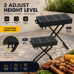 Portable Foldable Charcoal BBQ Grill Adjustable Height Camping Barbecue Grill Outdoor Picnic Grill