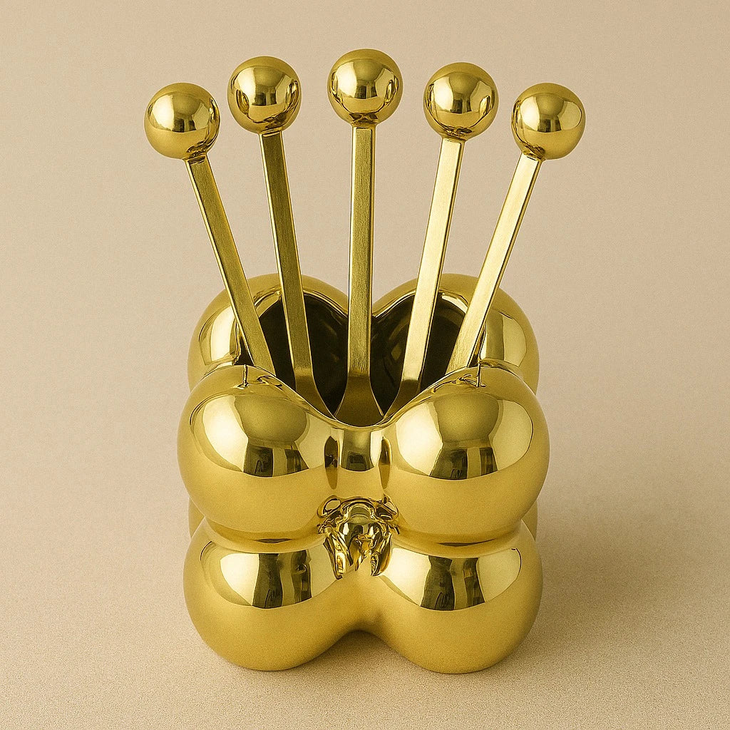 Gold Bubble Fruit Forks - Image 1
