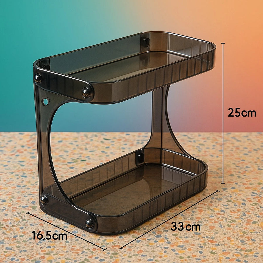 2 Tier Acrylic Makeup Organizer Rack