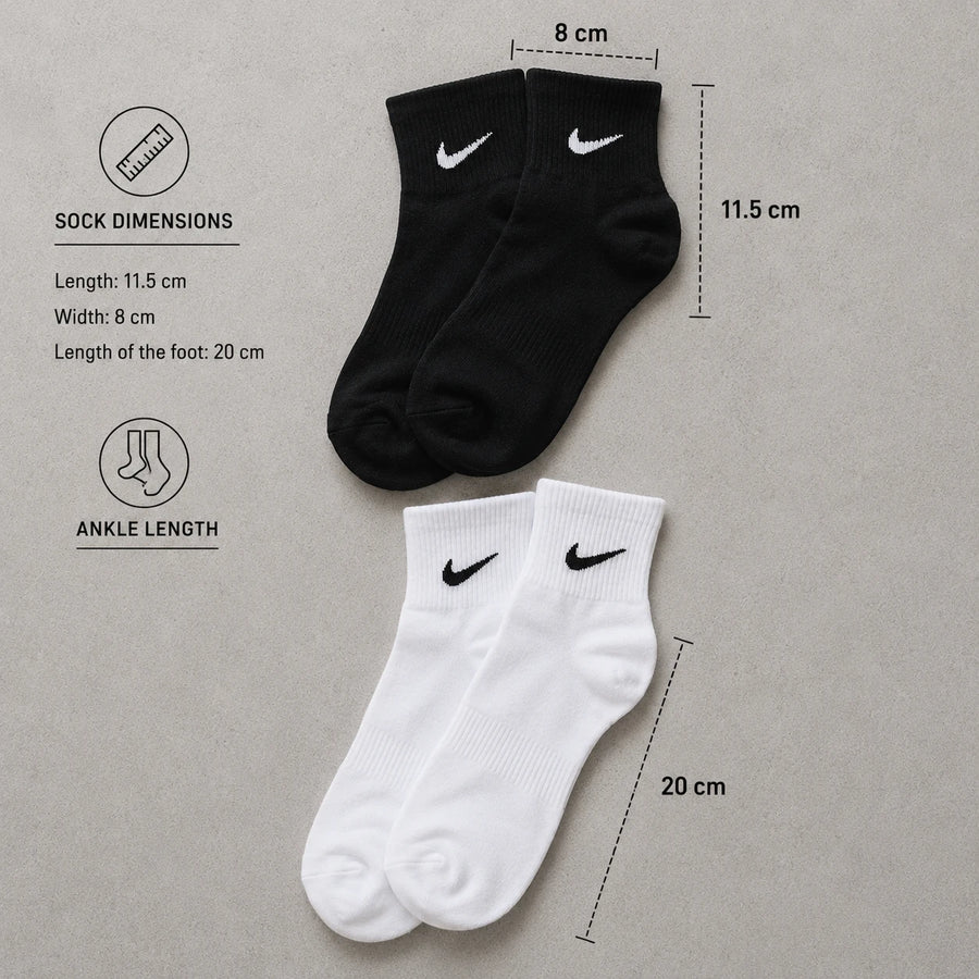 Nike Sports Socks 5 Pair Set Cotton Athletic Socks Breathable Everyday Training Socks