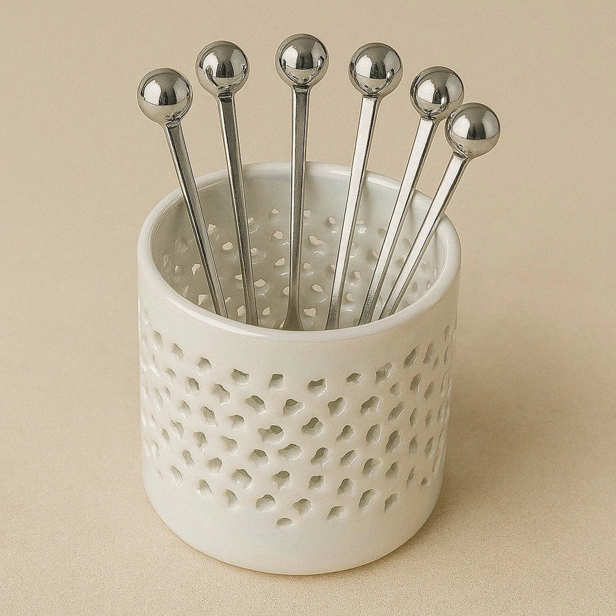 White Appetizer Fork Set