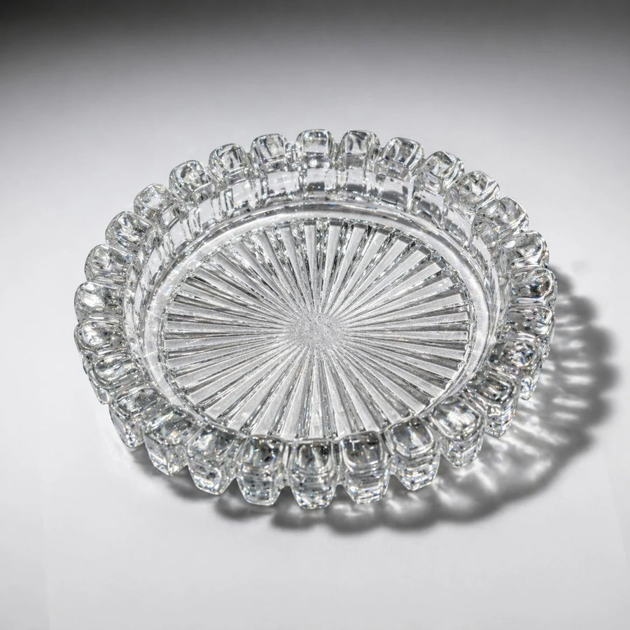 Milan City Glass Crystal Ashtray Round Clear Decorative Cigarette Ash Holder Table Ashtray Heavy Glass Smoking Ashtray Home Office Outdoor 16 5 cm